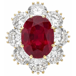 Roter Rubin-Edelstein-Cocktailring