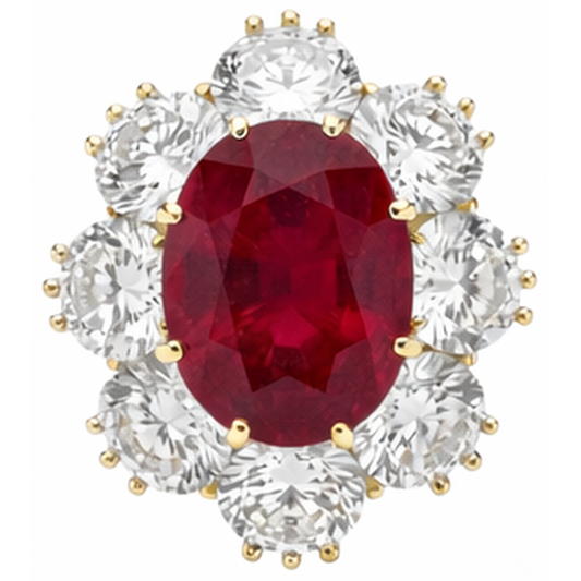 Roter Rubin-Edelstein-Cocktailring