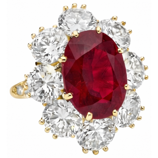 Roter Rubin-Edelstein-Cocktailring