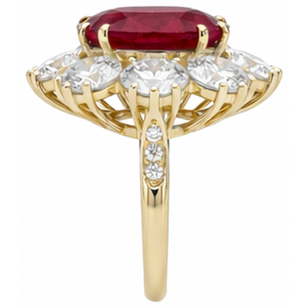 Roter Rubin-Edelstein-Cocktailring