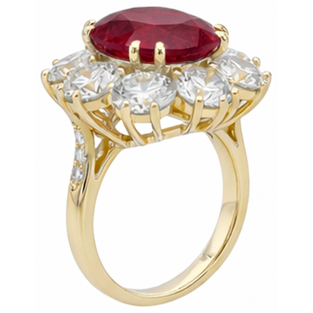 Roter Rubin-Edelstein-Cocktailring