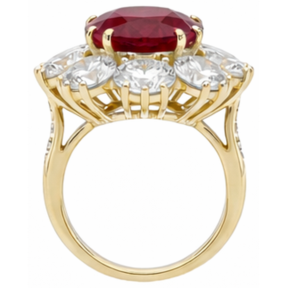Roter Rubin-Edelstein-Cocktailring