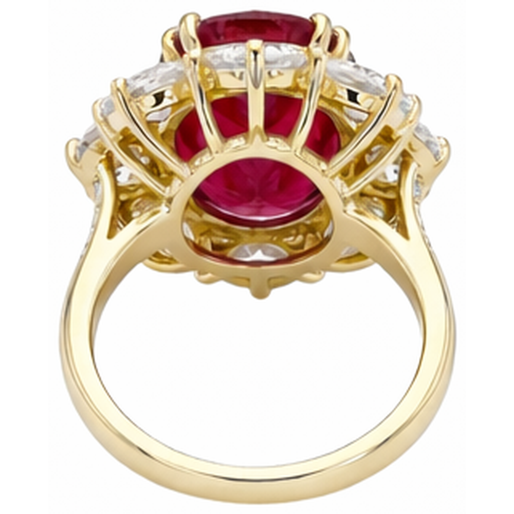 Roter Rubin-Edelstein-Cocktailring