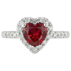 Roter Rubin Edelstein mit Aus der Erde Abgebauter Natürlicher Diamantring Weißgold Schmuck 3,20 Karat