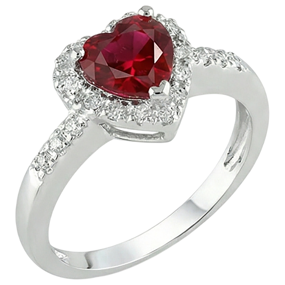 Roter Rubin Edelstein mit Aus der Erde Abgebauter Natürlicher Diamantring Weißgold Schmuck 3,20 Karat
