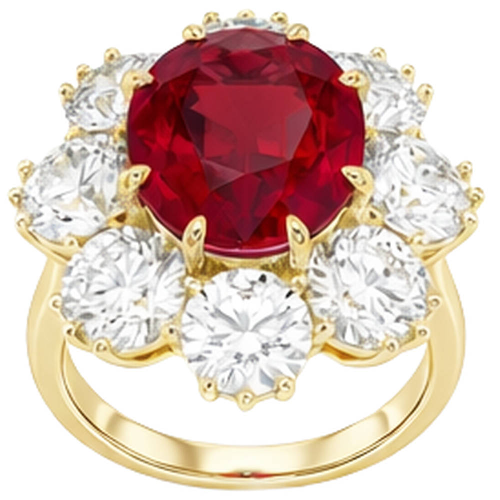 Roter Rubin mit Aus der Erde Abgebauter Natürlicher Diamanten 3 Karat Verlobungsring 14K Gelbgold