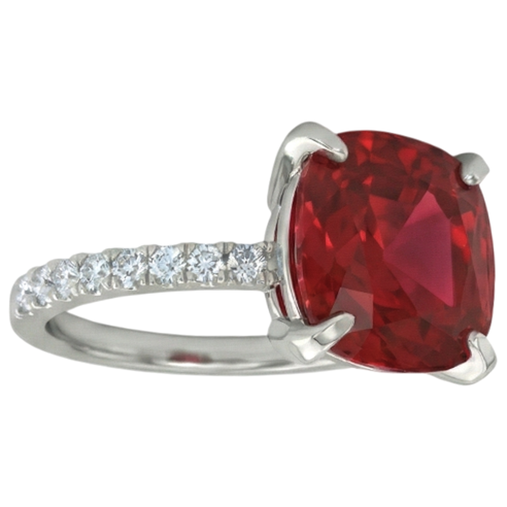 echter round rubin 4.25Karat ring Draufsicht