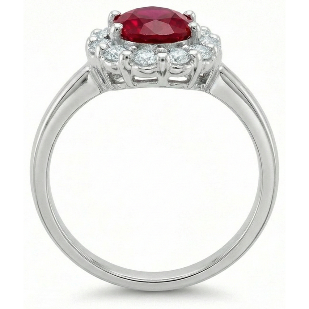 echter oval rubin 4.25Karat ring Detailansicht