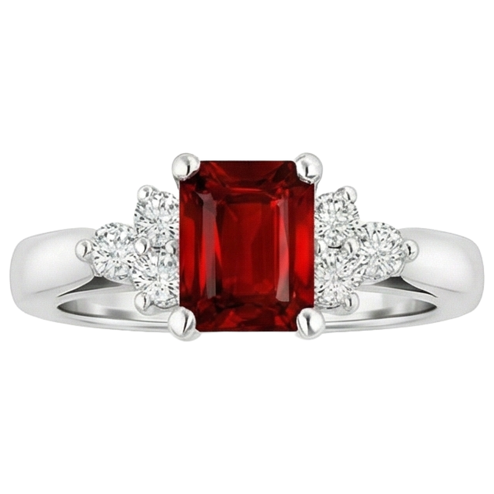 echter round rubin 3.40Karat ring Vorderansicht