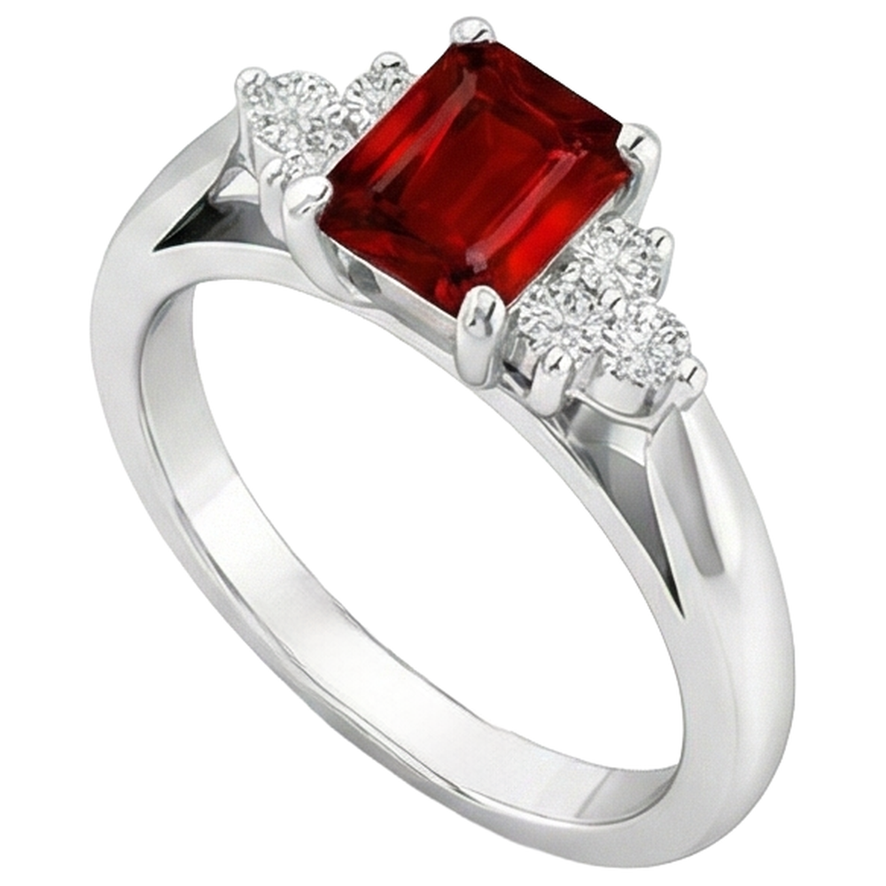 echter round rubin 3.40Karat ring Detailansicht