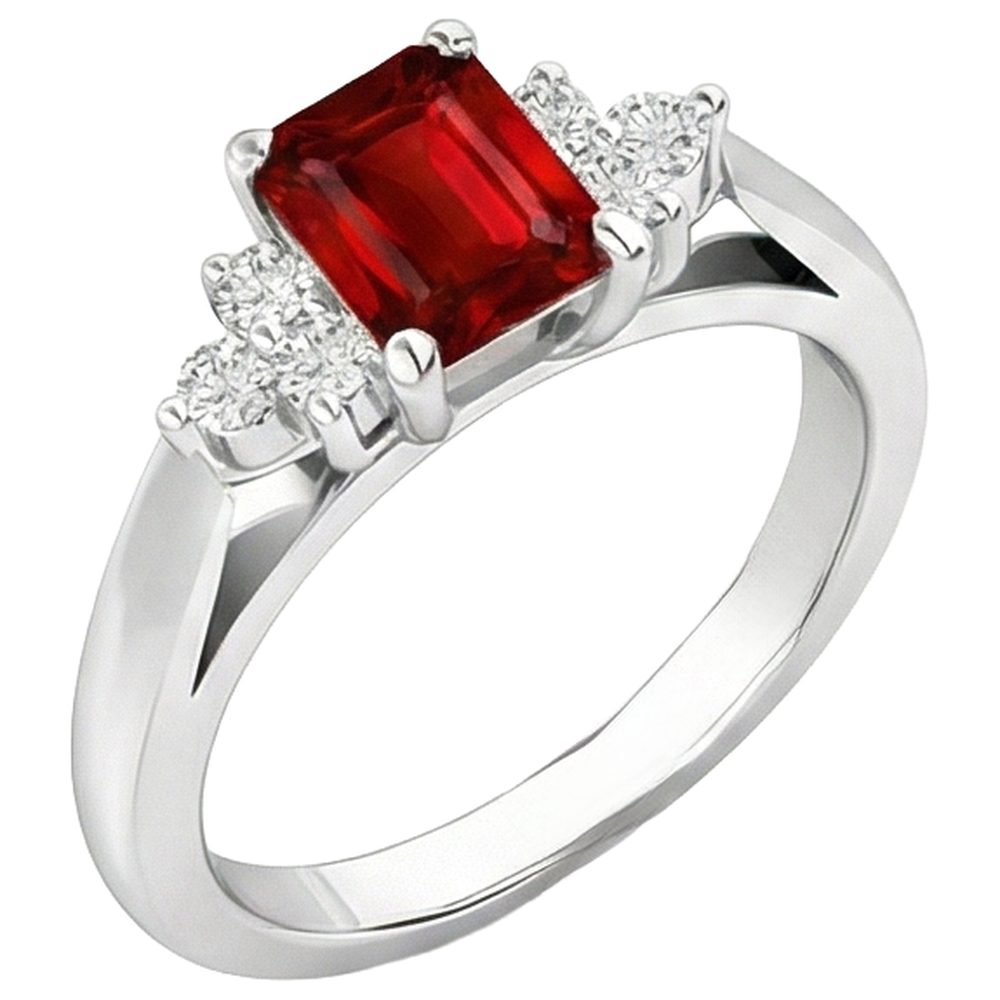 echter round rubin 3.40Karat ring Draufsicht