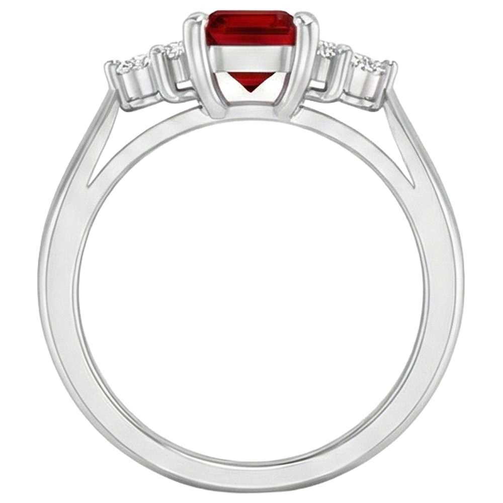 echter round rubin 3.40Karat ring auf Weiß