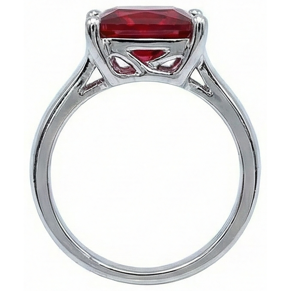 Roter Solitaire Rubin Damenring 2.25 Karat Weißgold 14K
