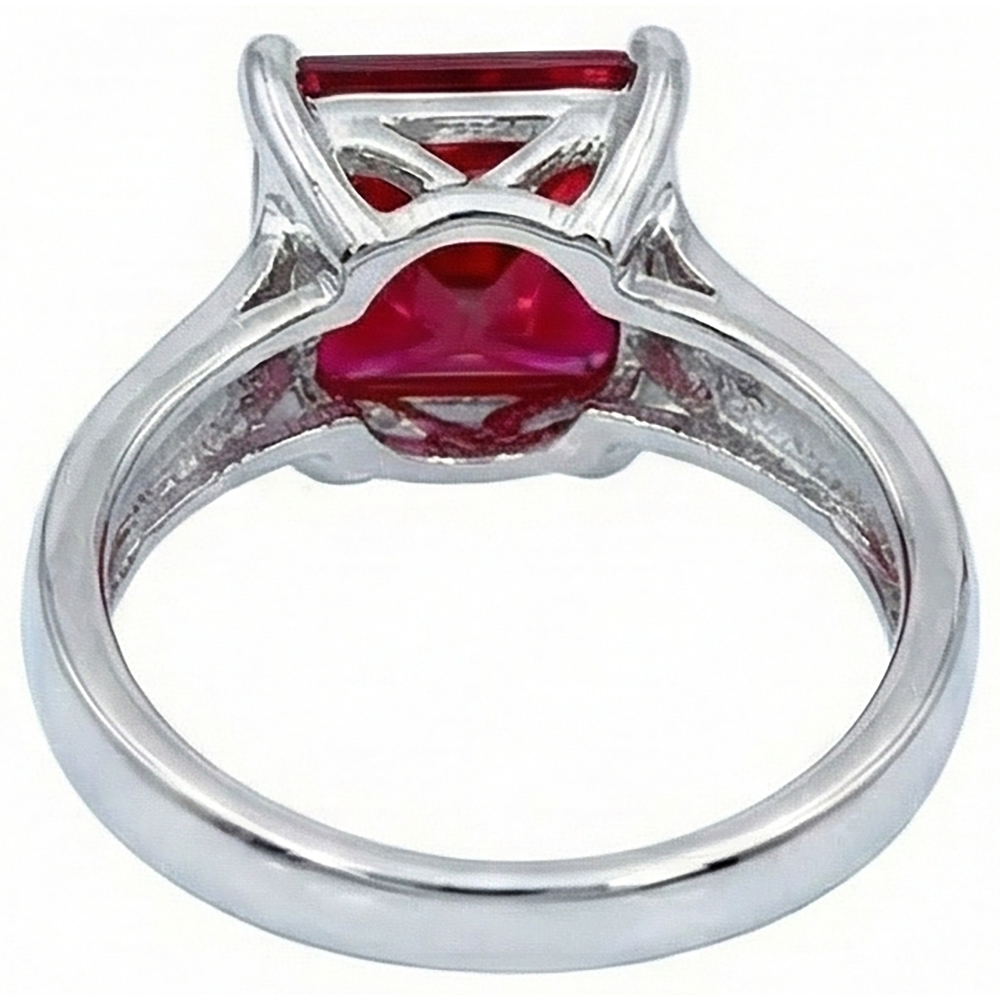 Roter Solitaire Rubin Damenring 2.25 Karat Weißgold 14K