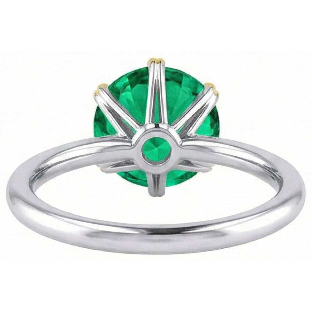 Authentischer Edler Smaragd Edelstein-Ring – Draufsicht