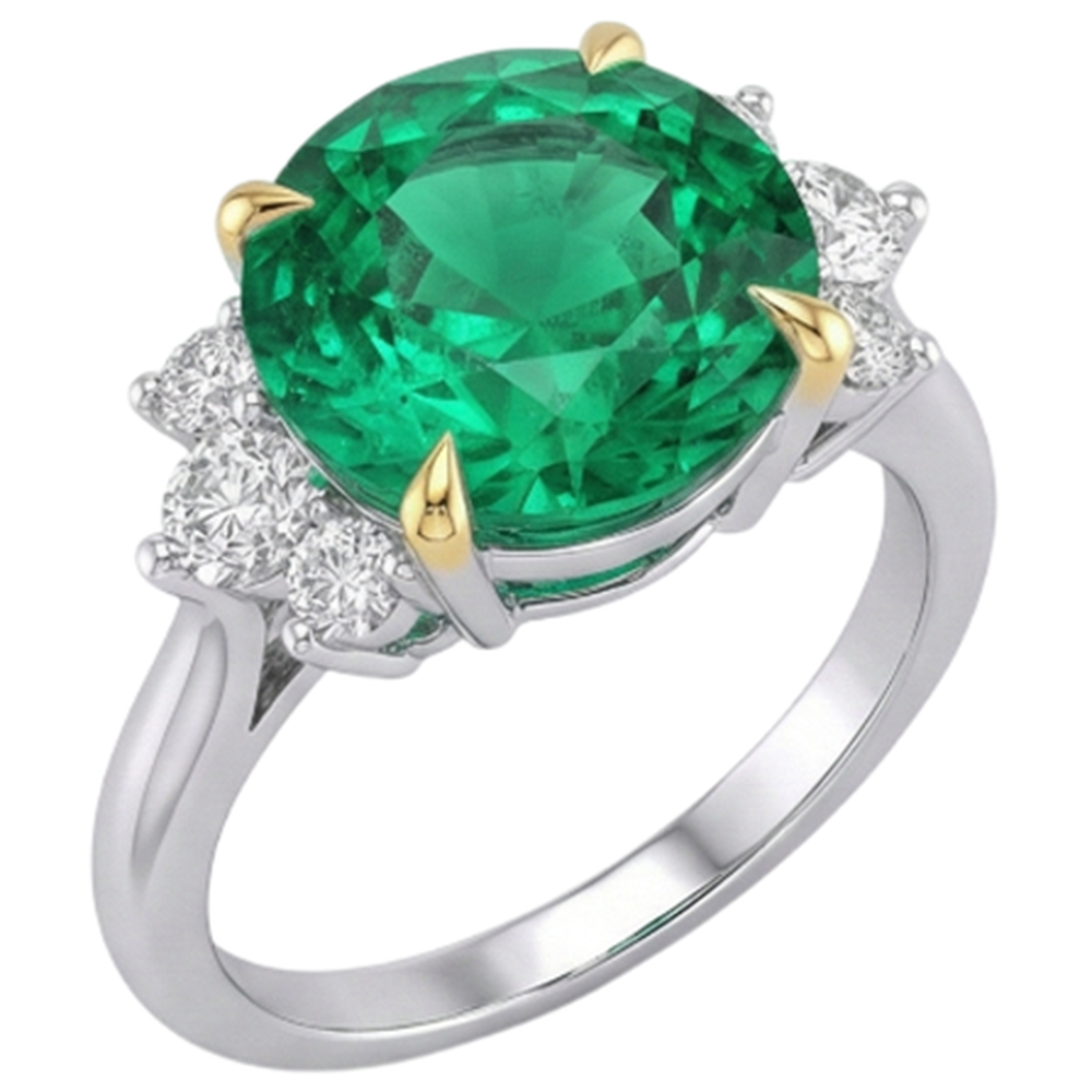 Kunstvoller Schmuckstein-Ring 4 Karat – Seitenansicht