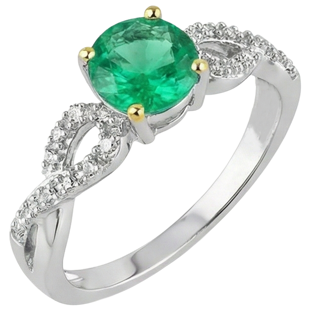 Hochwertiger Edelstein-Ring 1 Karat – Schrägansicht