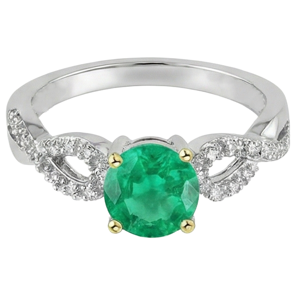 Echter Smaragd Edelstein-Ring – Seitenansicht