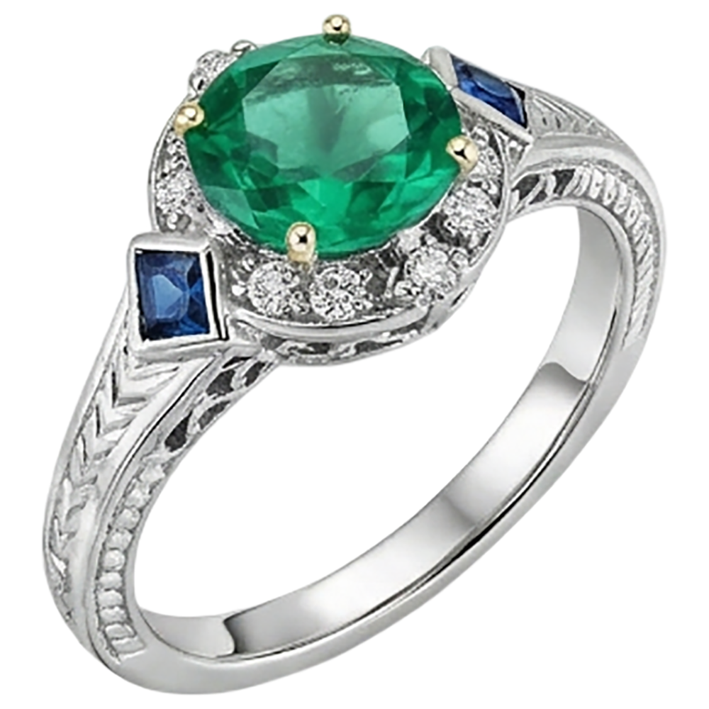 Glänzender Edelstein-Ring 2,50 Karat – Schrägansicht