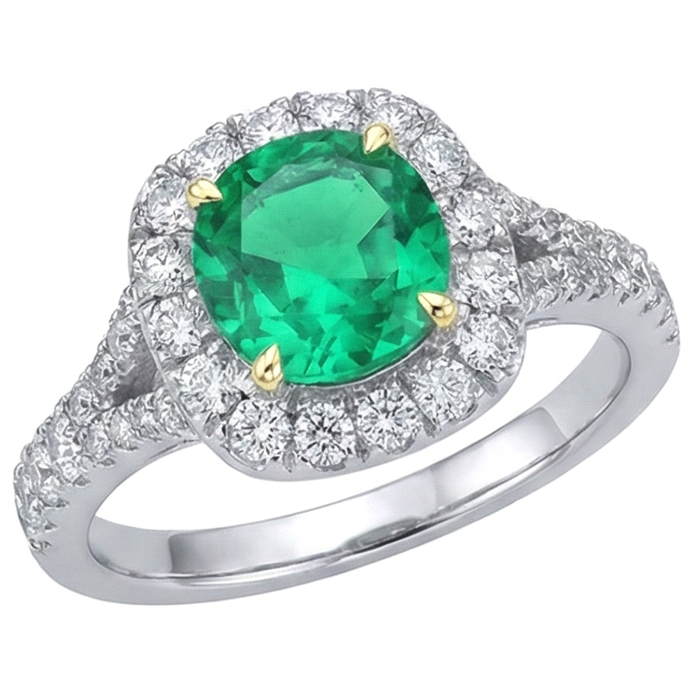 Zeitloser Smaragd Edelstein-Ring 2,50 Karat – Schrägansicht