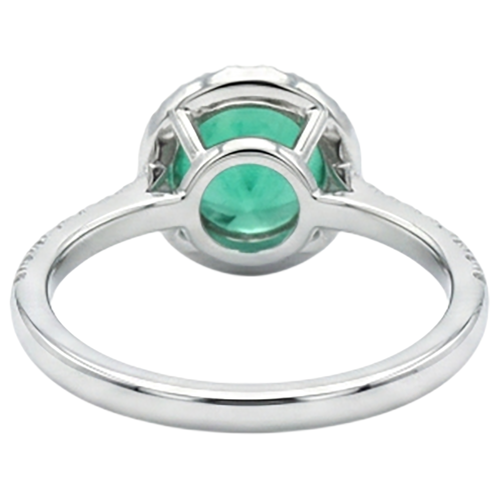Edler Smaragd Edelstein-Ring 3-Karat Bicolor 14K Gold – Rückansicht