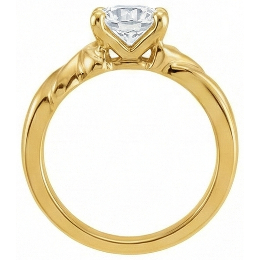 Echter Edler Diamant Einzelstein-Ring – Frontansicht