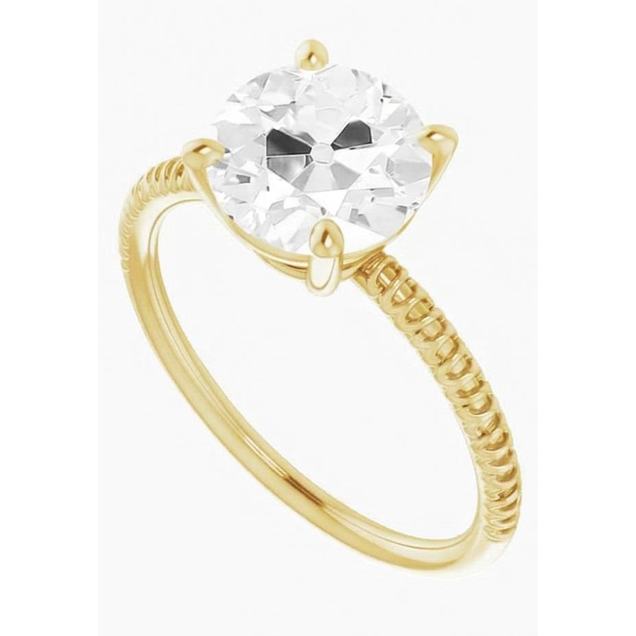 Brillant Einzelstein-Ring 2,50-Karat 14K Gelbgold – Frontansicht