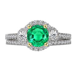 Smaragd Edelstein-Ring – GIA-Zertifiziert 2,50 Karat Bicolor 14K