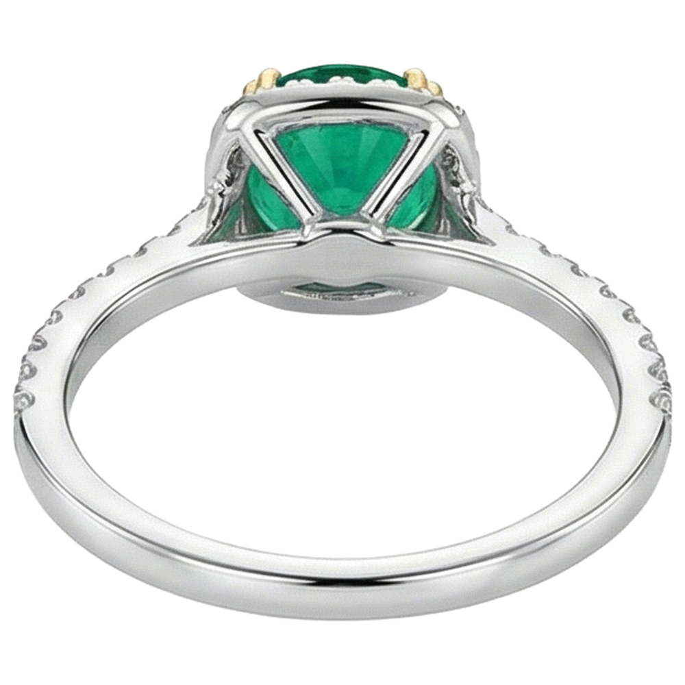 Premium Smaragd Schmuckstein-Ring 2,50 Karat – Rückansicht