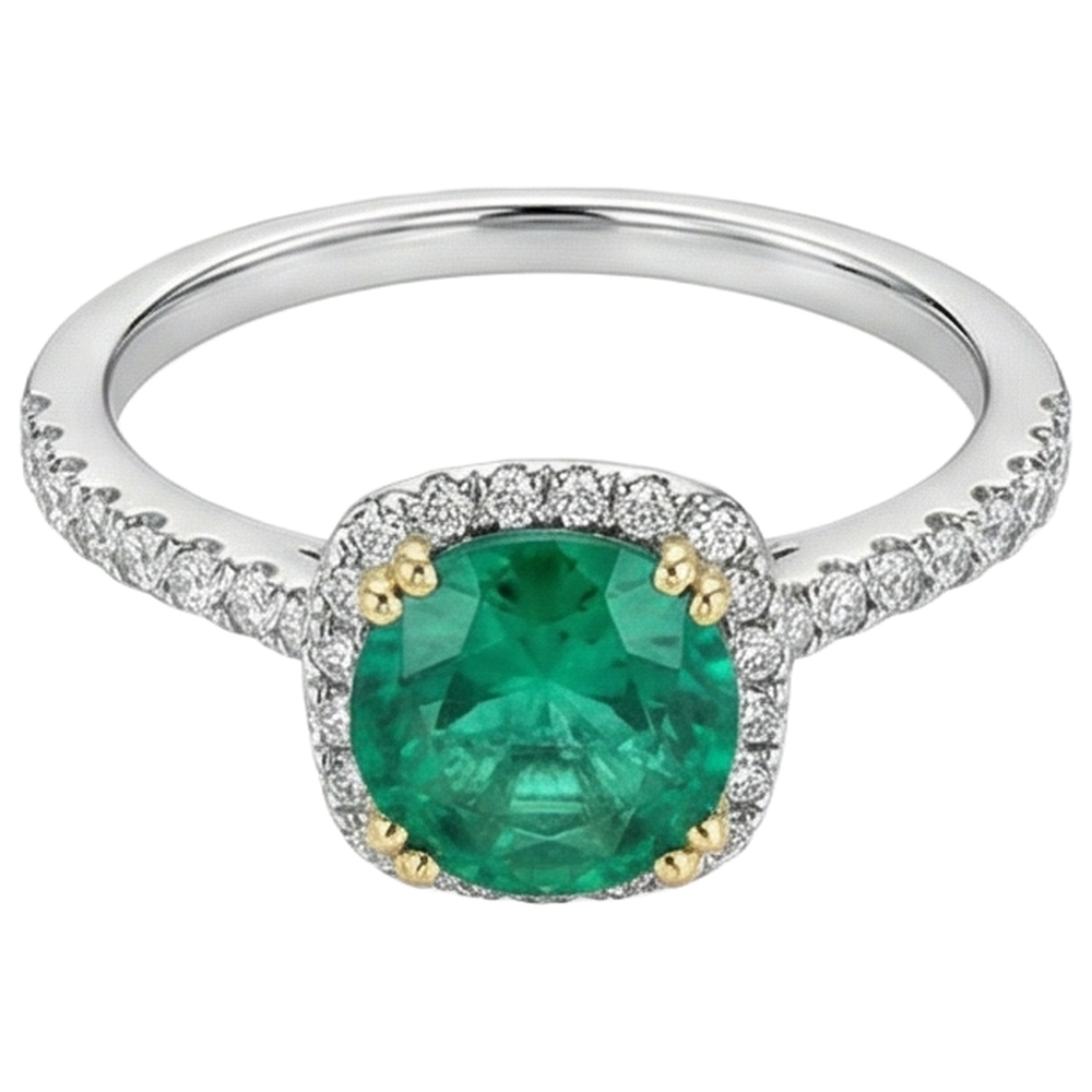 Echter Smaragd Schmuckstein-Ring – Seitenansicht
