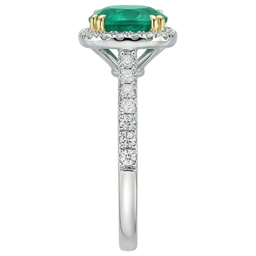 Echter Smaragd Schmuckstein-Ring – Draufsicht