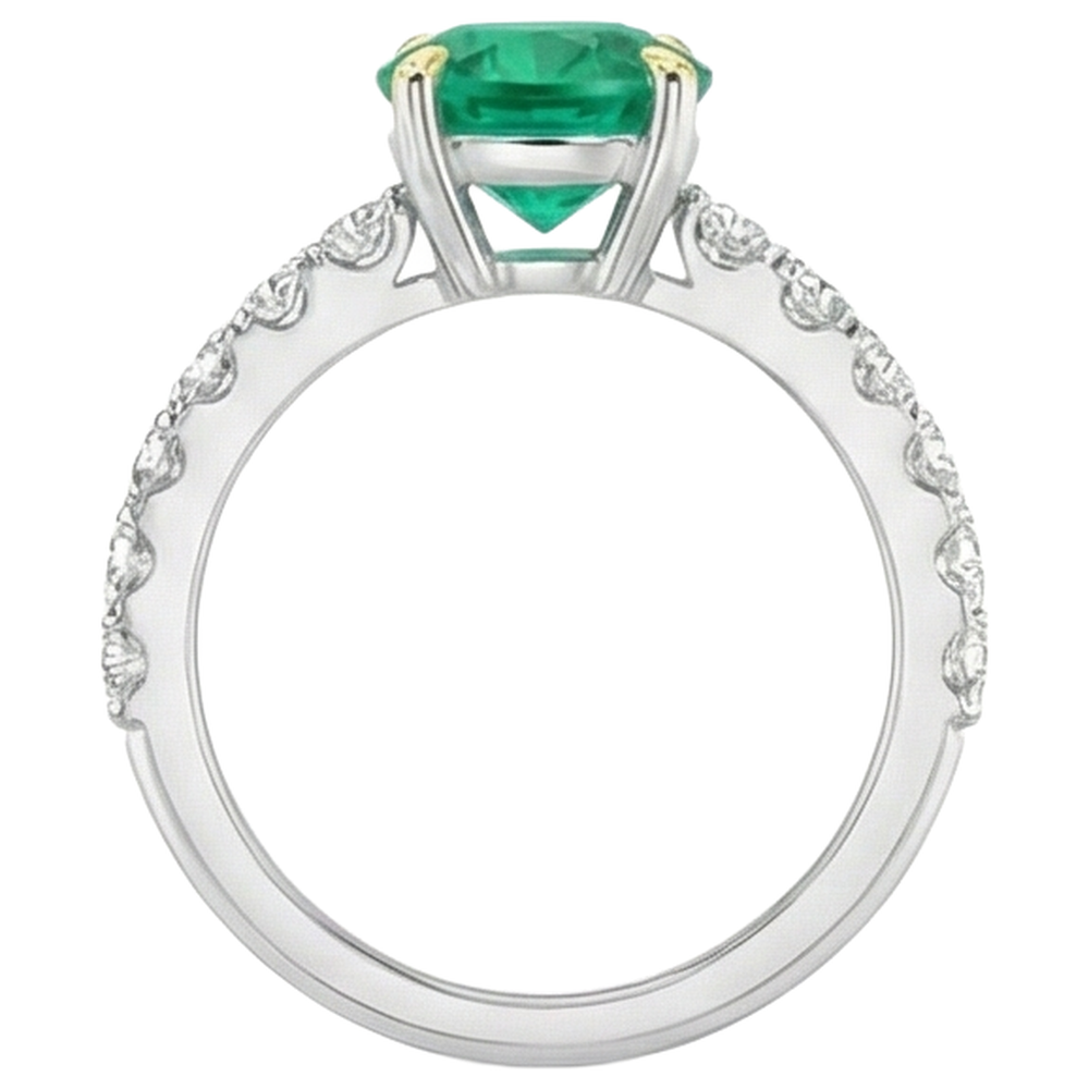 Edler Edler Smaragd Farbstein-Ring 2 Karat – Rückansicht