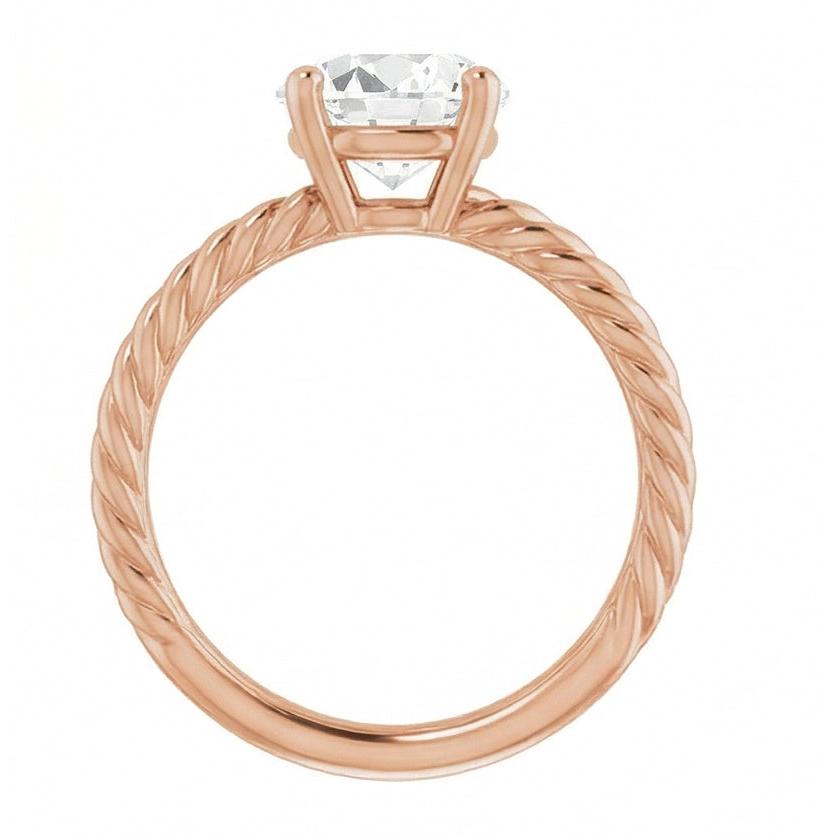 Diamant Solitär-Ring 2-Karat 14 Karat Roségold – Frontansicht