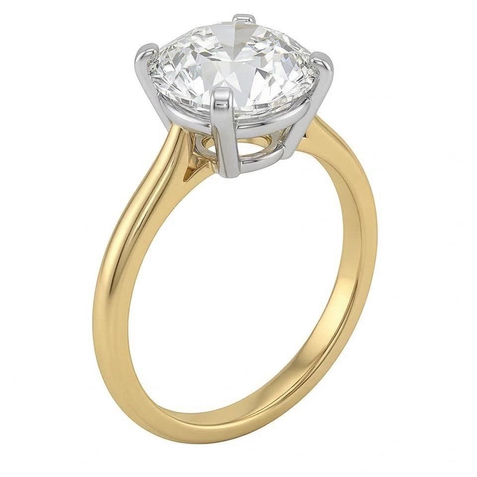 Erdgewonnener Diamant Solitär-Ring – Frontansicht