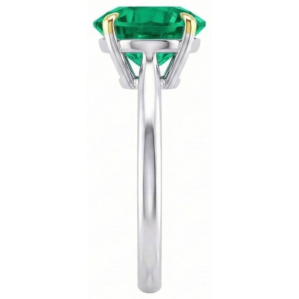 Handgemachter Smaragd Edelstein-Ring 4 Karat – Profilansicht