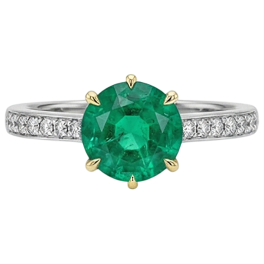Authentischer Smaragd Schmuckstein-Ring – Frontansicht