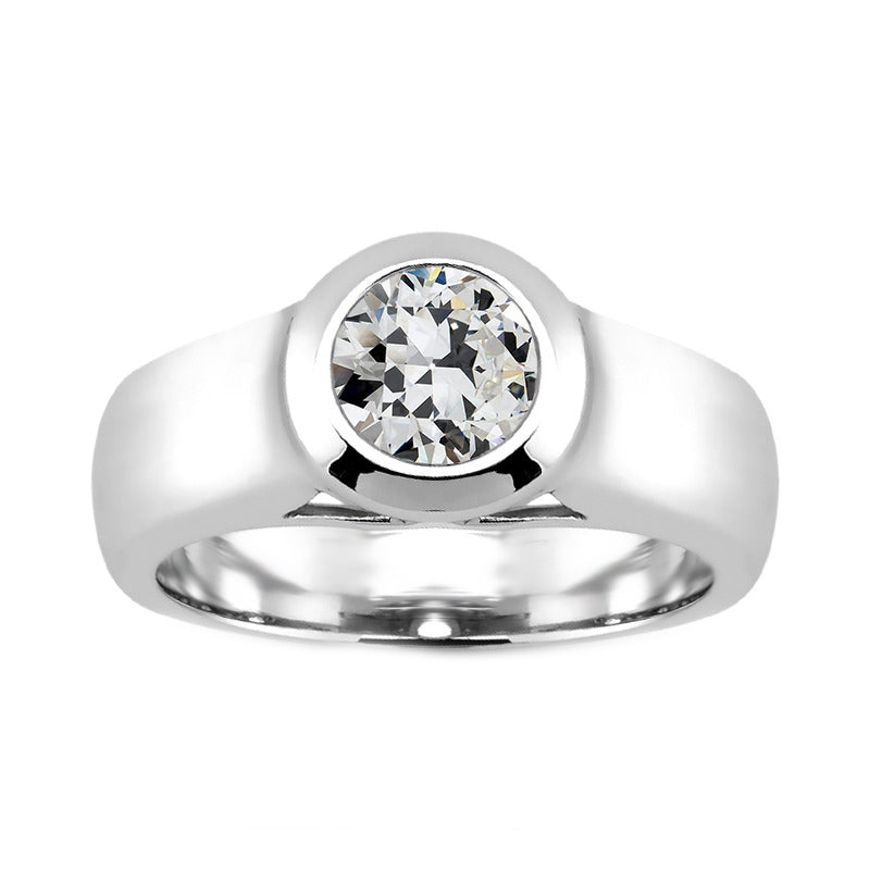 Old Mine Cut Diamant Ring in 14K Weißgold – Hauptansicht