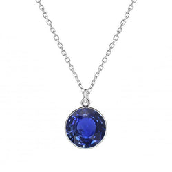 2 Karat Blauer Saphir Stein-Halskette in 14K Weißgold