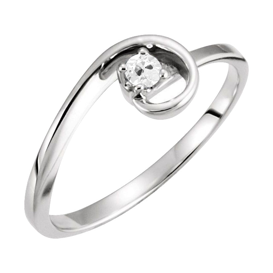 Natürlicher Edler Diamant Einzelstein-Ring – Hauptansicht