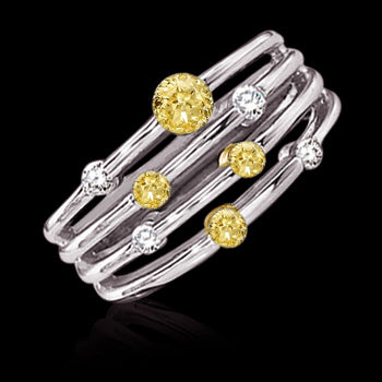 Statement-Ring Bicolor 14K Gold mit Brillant – Hauptansicht