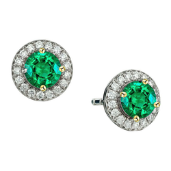 Natürlicher Kolumbianischer Smaragd Gemstone Earring – Bicolor