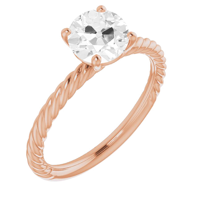 Diamant Solitär-Ring 2-Karat 14 Karat Roségold – Hauptansicht