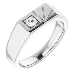 14 Karat Weißgold Diamant Einzelstein-Ring – 1-Karat Old Mine Cut
