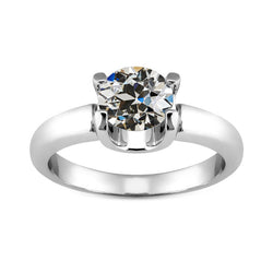 Diamant Einzelstein-Ring – Antik-Kissen-Schliff 2 Karat 14K