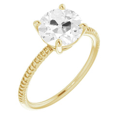 14K Gelbgold Einzelstein-Ring mit Brillant – 2,50 Karat