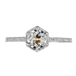 Edler Diamant im Old Mine Cut Einzelstein-Ring 2 Karat – 14K