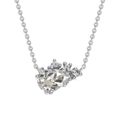 Erdgewonnener Altschliff Diamant Anhänger-Halskette 2,50 Karat