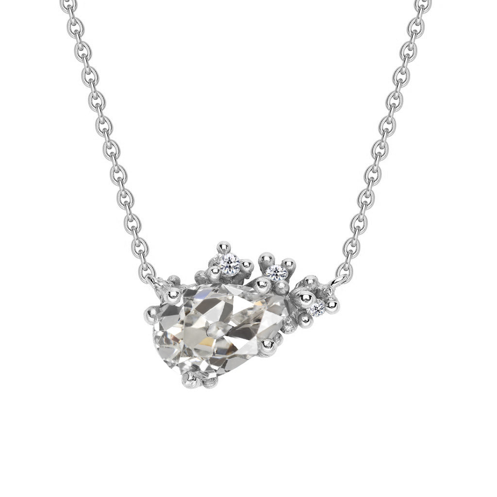 Erdgewonnener Diamant Anhänger-Halskette – Hauptansicht