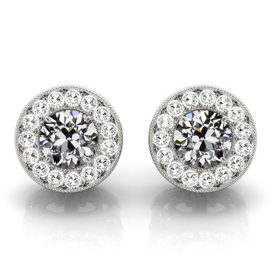 Ohrringe 14 Karat Weißgold mit Edler Diamant – Hauptansicht