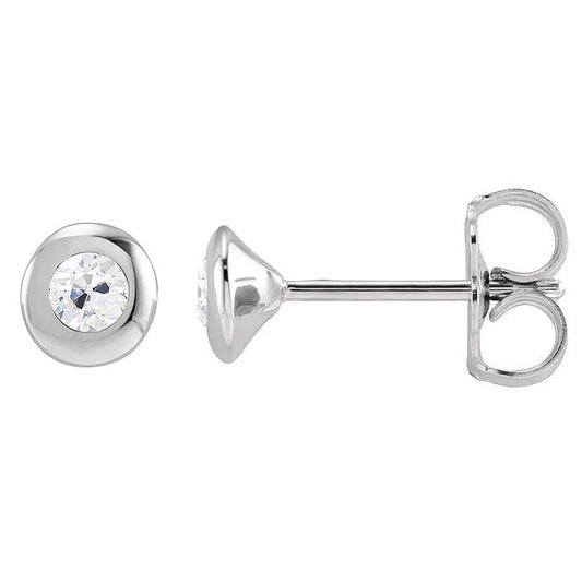 Echter Edler Diamant Ohrstecker – Frontansicht